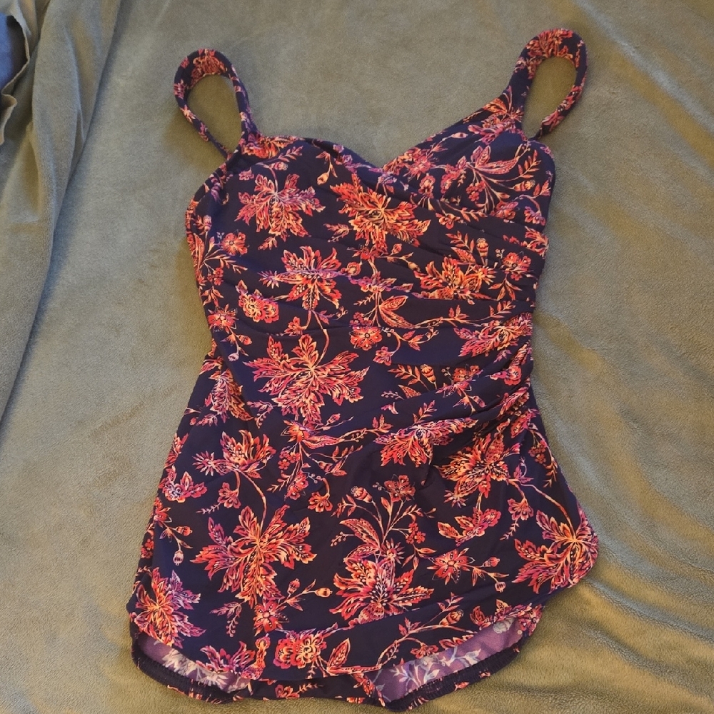 1 Pc Lands' End Floral  Swimsuit - Purple and Pink*
